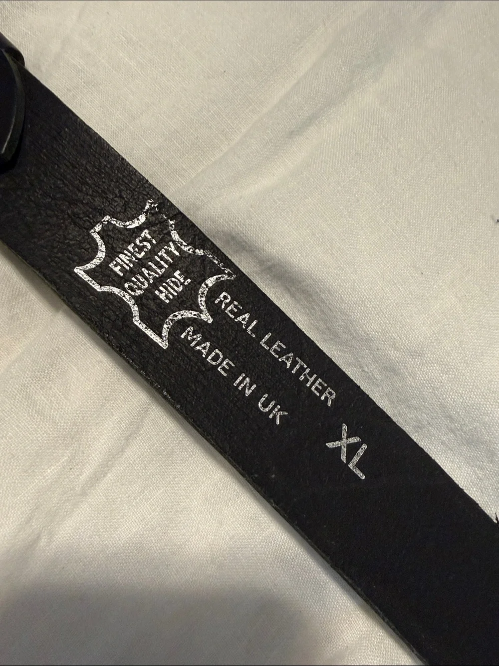Black Embossed Leather Men's Belt with Celtic Detailing